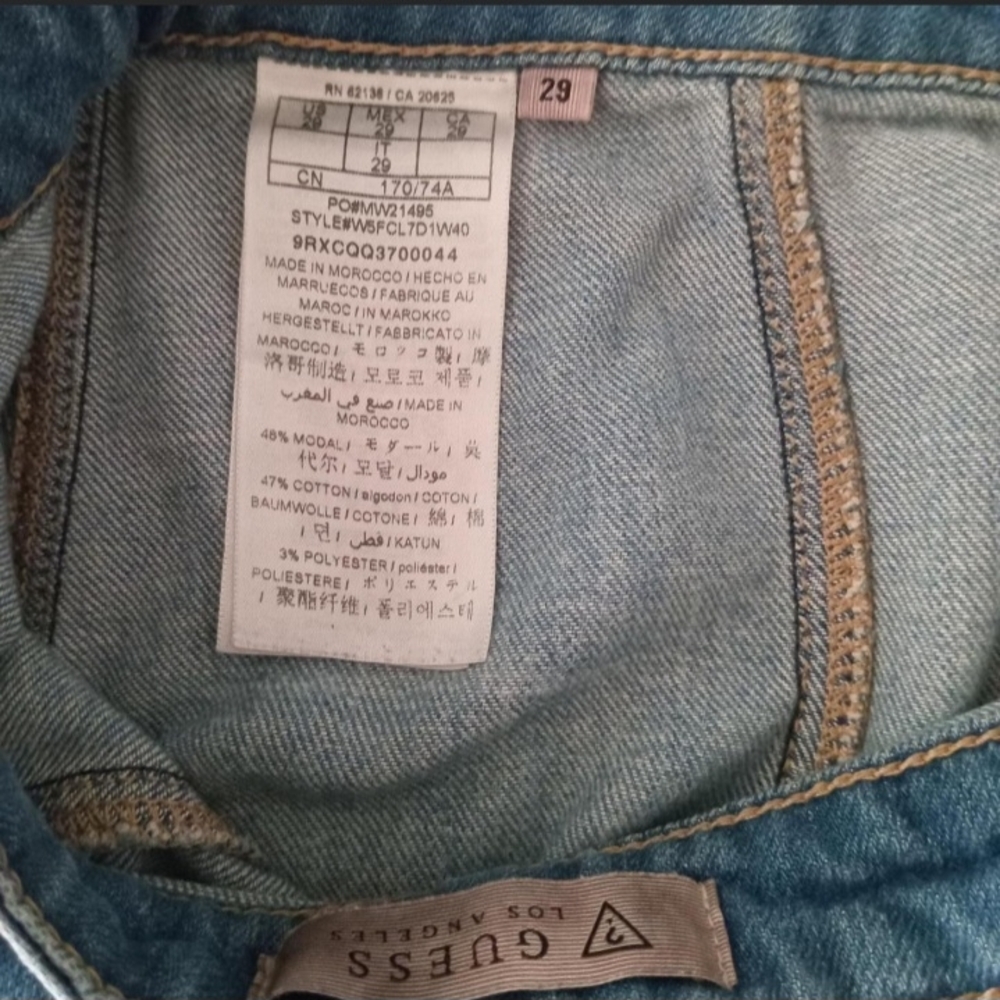 Guess Mini Denim Button-Up Skirt A-Line Y2K Size 29'' Jean Skirt Campus Summer - Picture 6 of 8